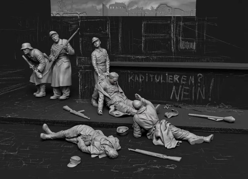 1/35 WWII German Rescue Operation, 6 Figures, Resin Model Figure Kit, Unassembled and Unpainted