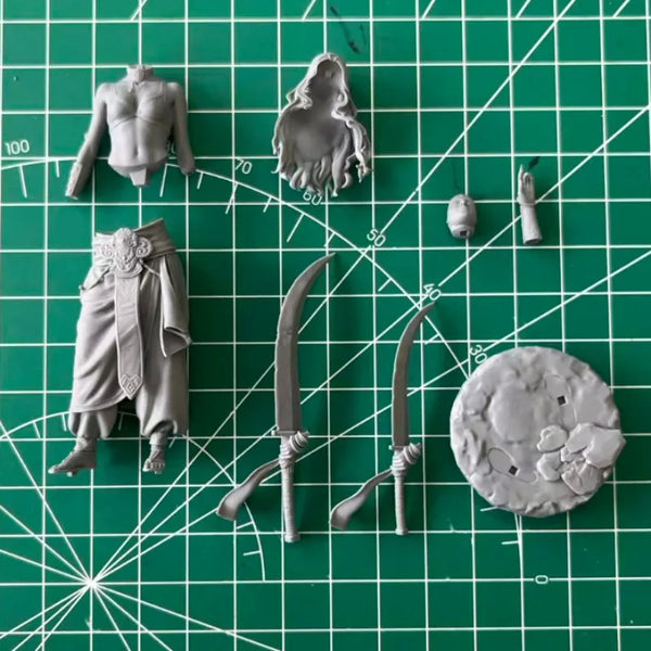 1/24 Medieval Middle Eastern Warrior, Resin Model Figure Kit, Unassembled and Unpainted