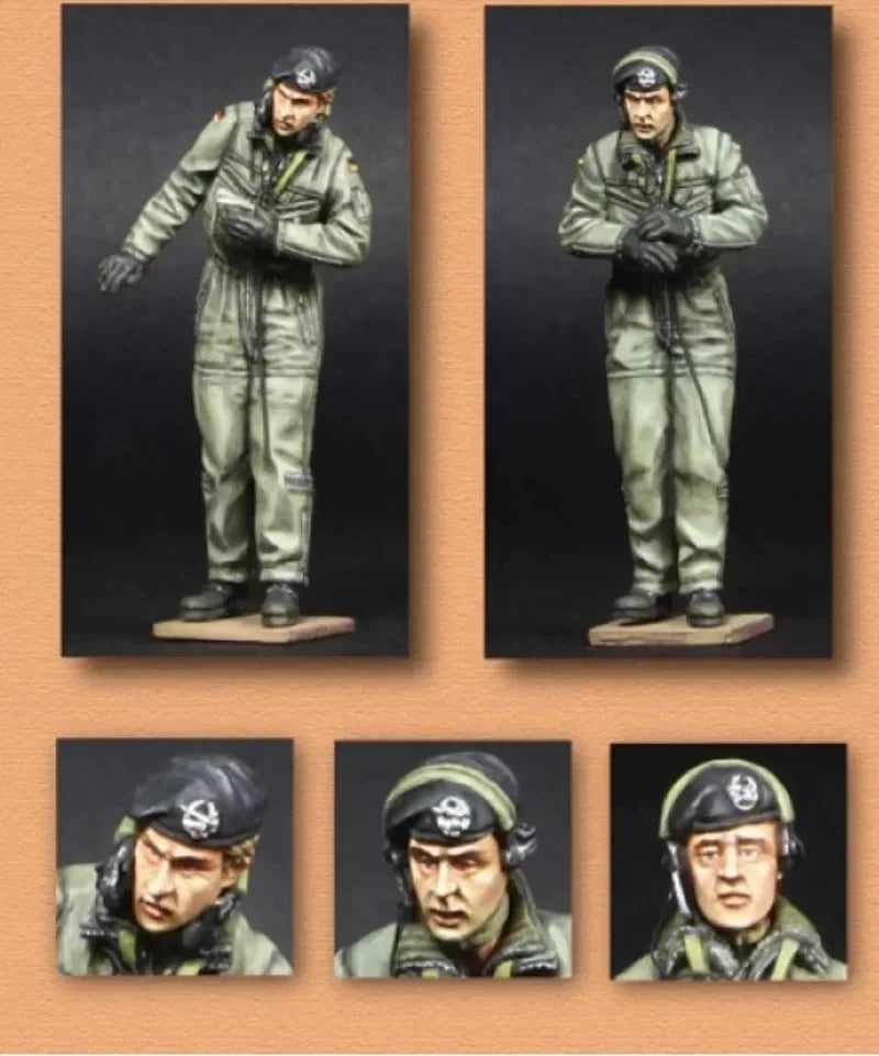 1/35 Modern German Panzer Crew Standing, 3 Figures, Resin Model Figure Kit, Unassembled and Unpainted