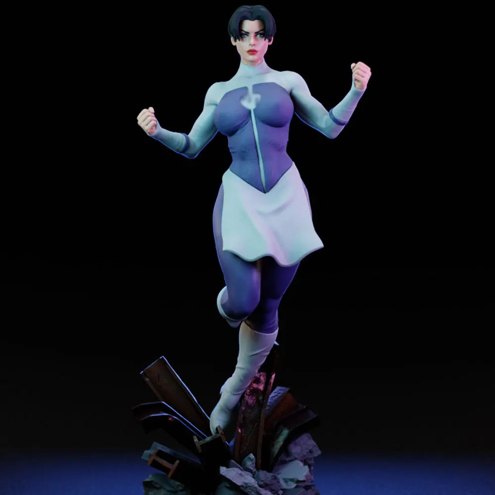 75mm Modern Anime Female Cyborg in Combat Stance, Resin Model Figure Kit, Unassembled and Unpainted