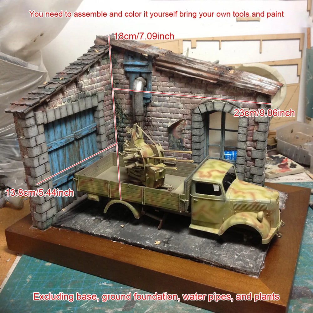 1/35 European Townhouse, Resin Model Diorama Kit, Historical Theme, Unassembled and Unpainted