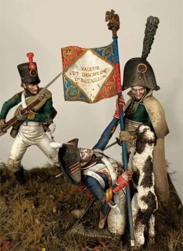 Napoleonic French Grenadiers, 3 Figures, Resin Model Figure Kit, Unassembled and Unpainted