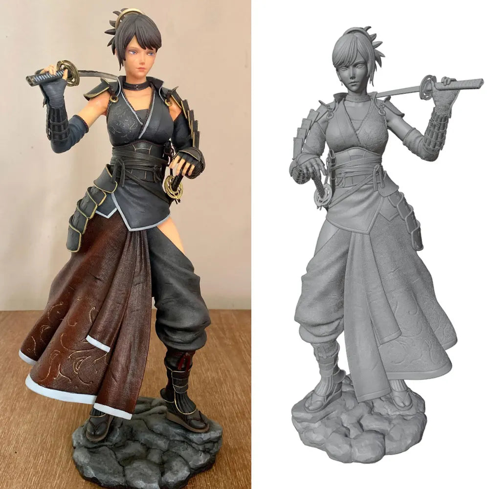1/24 Warrior with Rifle, Resin Model Figure Kit, Fantasy Theme, Unassembled and Unpainted