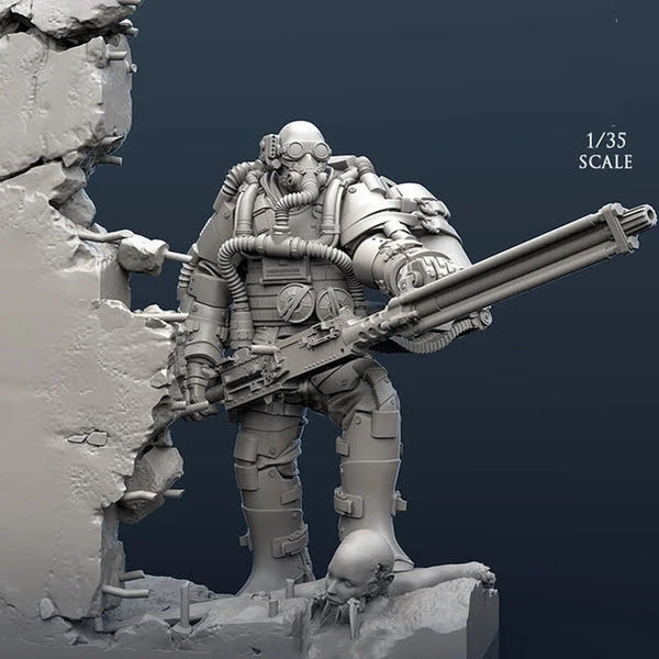 1/35 Powered Exosuit Soldier, Resin Model Figure Kit, Sci-Fi Theme, Unassembled and Unpainted