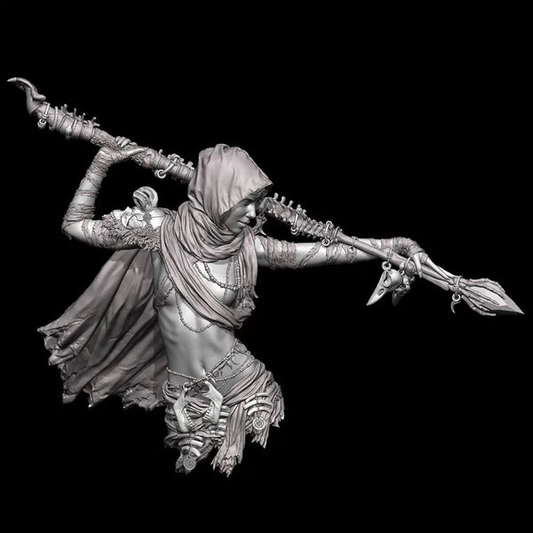 1/12 Necromancer, Resin Model Bust Kit, Fantasy Theme, Unassembled and Unpainted