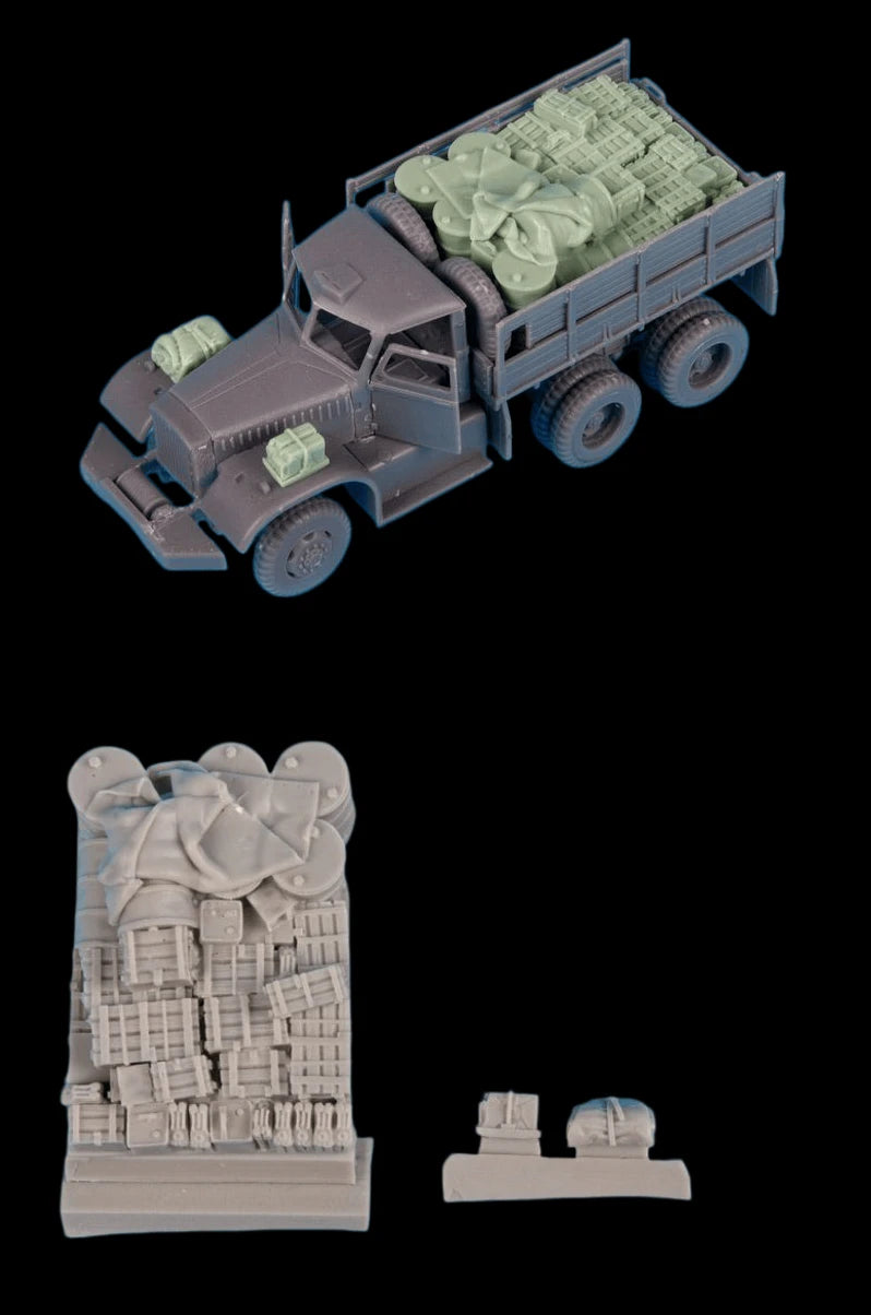 1/72 WWII German T 968 Cargo Truck, Resin Model Vehicle Kit, Unassembled and Unpainted