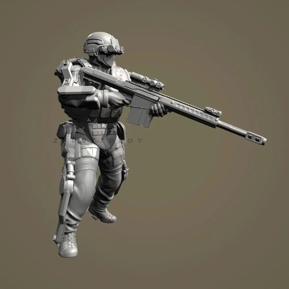 50mm Modern Tactical Combat Soldier, 5 Figures, Resin Model Figure Kit, Unassembled and Unpainted