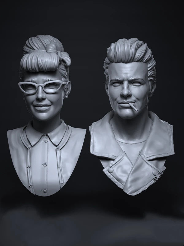 1/10 Modern Contemporary Fashion Portrait, 4 Figures, Resin Model Bust Kit, Unassembled and Unpainted