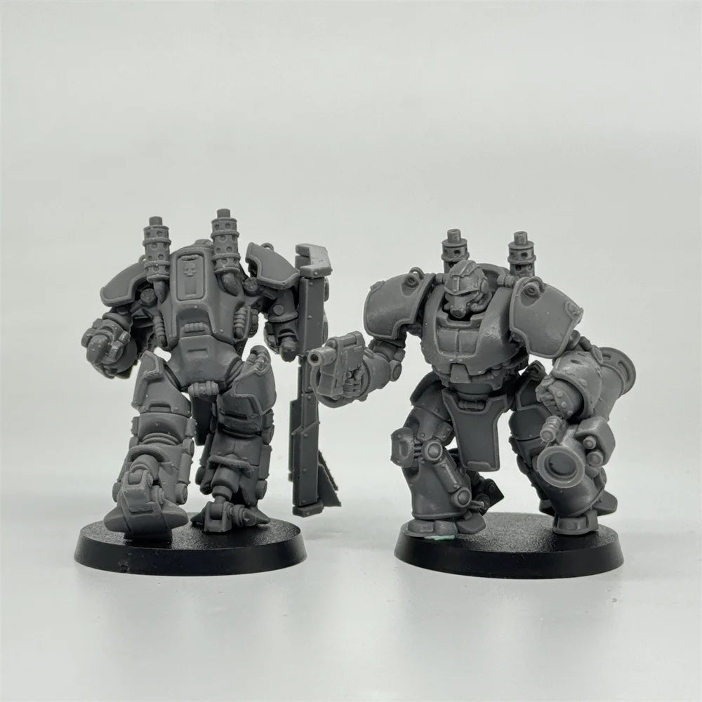 32mm GrimGuard Power Armor Infantry, 18 Figures, Resin Model Figure Kit, Sci-Fi Theme, Unassembled and Unpainted