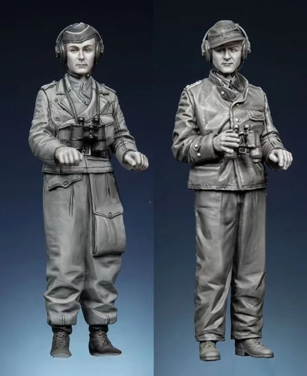 1/35 WWII German Infantry Squad with Female Soldiers, 2 Figures, Resin Model Figure Kit, Unassembled and Unpainted