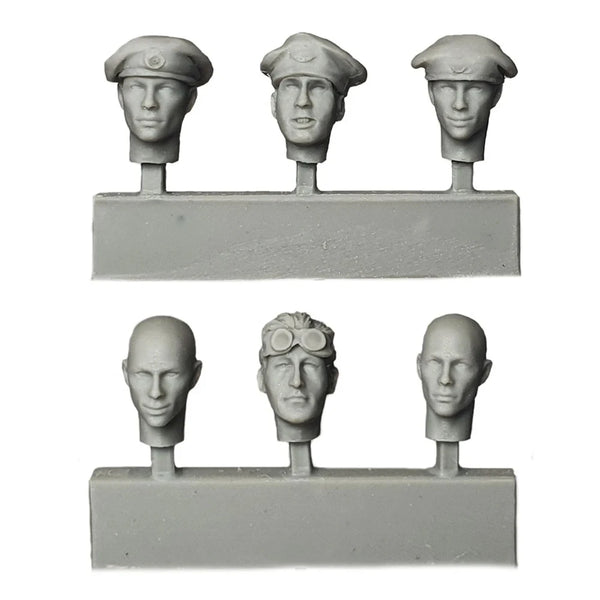 1/35 WWII Soviet Infantry Heads Assorted, 5 Figures, Resin Model Figure Kit, Unassembled and Unpainted