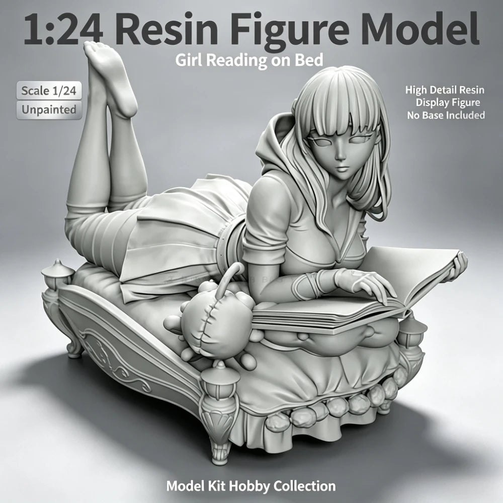 1/24 Young Woman on Bed, Resin Model Figure Kit, Historical Theme, Unassembled and Unpainted