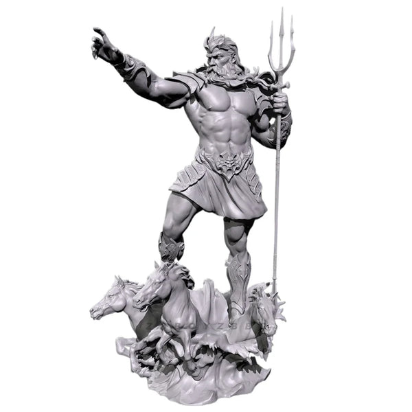 90mm Poseidon, Resin Model Figure Kit, Mythology Theme, Unassembled and Unpainted