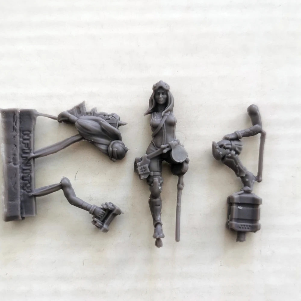 28mm Infinity Sci-Fi Support Soldiers, 6 Figures, Resin Model Figure Kit, Sci-Fi Theme, Unassembled and Unpainted