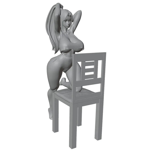 75mm Long-Haired Woman, Resin Model Figure Kit, Unassembled and Unpainted