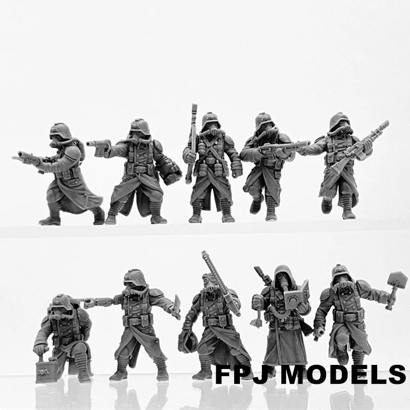 28mm WWII Guard Acolytes, Resin Model Figure Kit, Unassembled and Unpainted