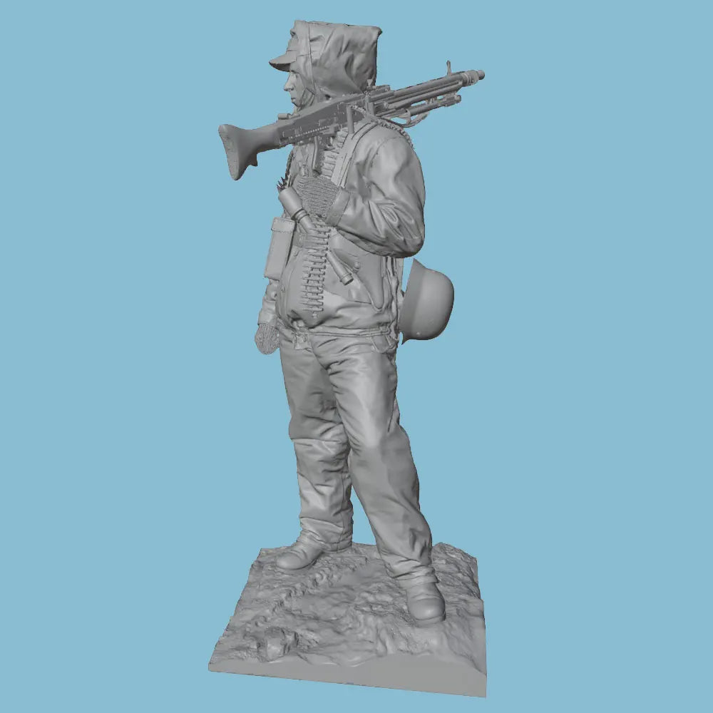 1/24 Modern Soldier with Rifle, Resin Model Figure Kit, Unassembled and Unpainted
