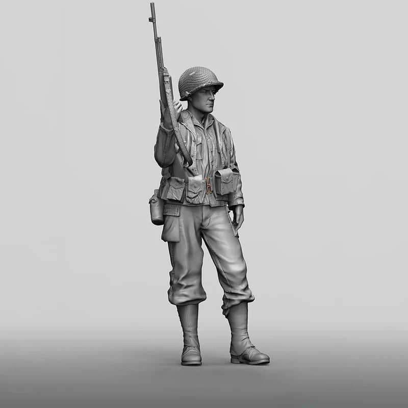 1/16 WWI Soldier Advancing with Fixed Bayonet, Resin Model Figure Kit, Unassembled and Unpainted
