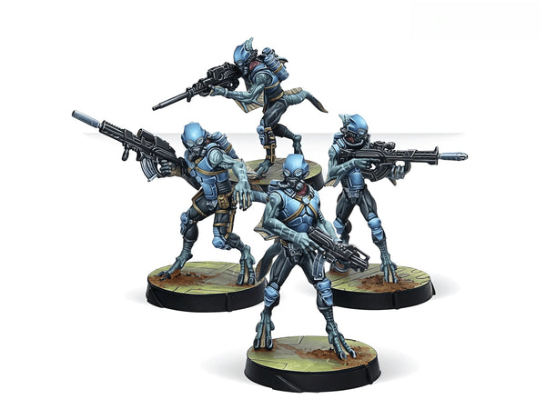 35mm Helot Militia, 4 Figures, Resin Model Figure Kit, Sci-Fi Theme, Unassembled and Unpainted