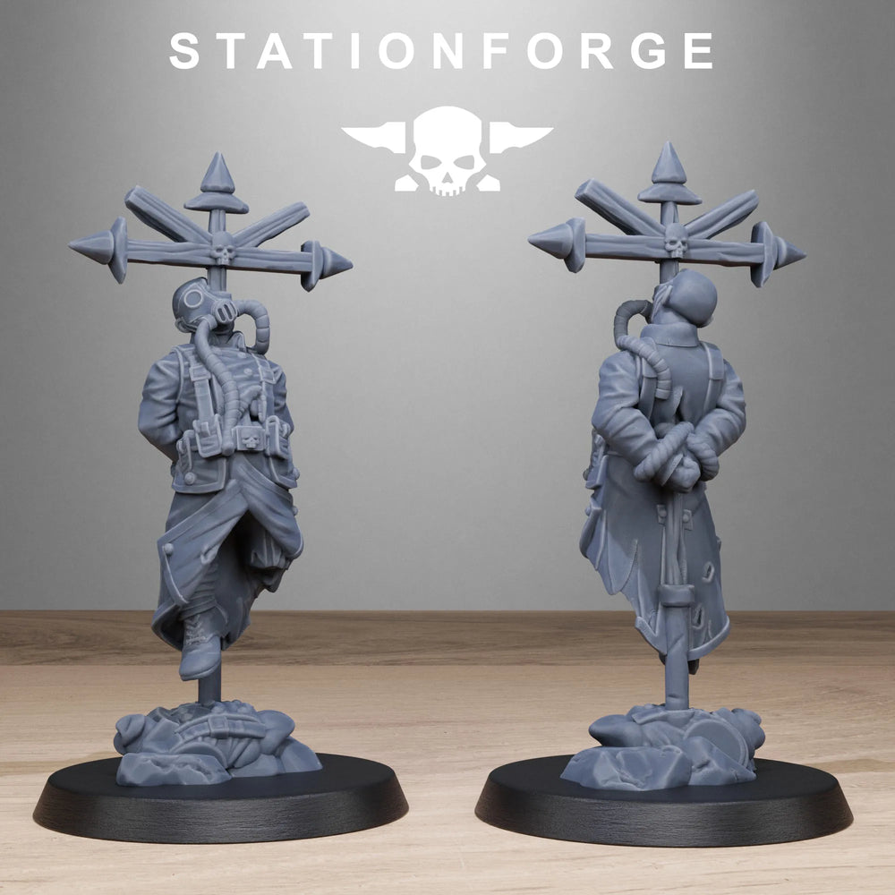 28mm GrimGuard Objective Markers, 10 Figures, Resin Model Figure Kit, Sci-Fi Theme, Unassembled and Unpainted