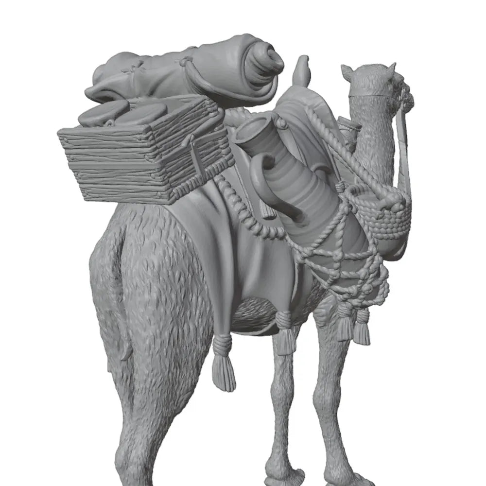 60mm Camel with Ornate Saddle, Resin Model Creature Kit, Wildlife Theme, Unassembled and Unpainted