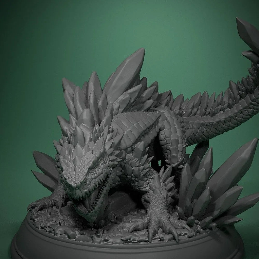 45mm Crystal Lizard, Resin Model Creature Kit, Fantasy Theme, Unassembled and Unpainted