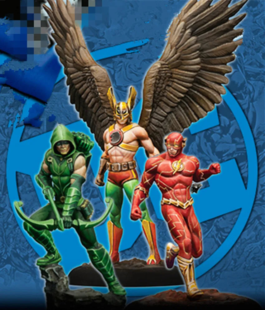 35mm Superhero Set with Winged Character, 4 Figures, Resin Model Figure Kit, Fantasy Theme, Unassembled and Unpainted