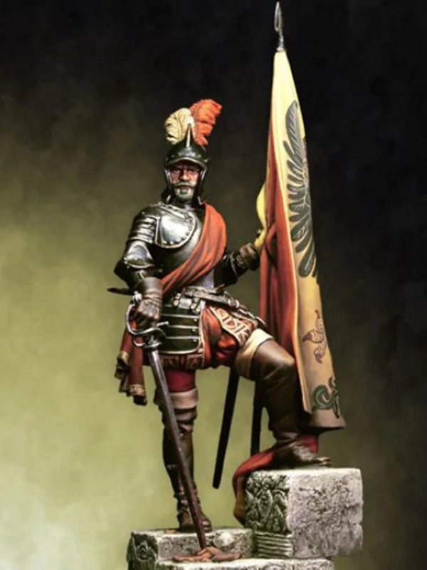 75mm Spanish Conquistador Hernán Cortés, Resin Model Figure Kit, Military Theme, Unassembled and Unpainted