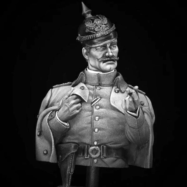 1/12 WWI German Military Officer, Resin Model Bust Kit, Unassembled and Unpainted