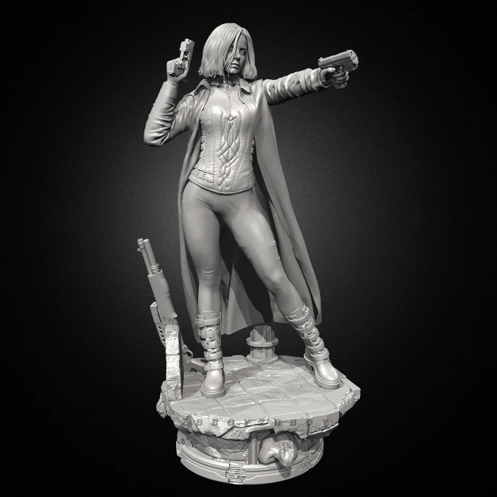 75mm Female Commando, Resin Model Figure Kit, Sci-Fi Theme, Unassembled and Unpainted