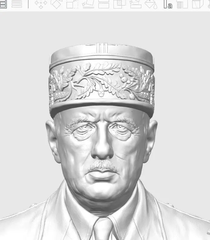 120mm WWII French General Charles De Gaulle, Resin Model Bust Kit, Unassembled and Unpainted