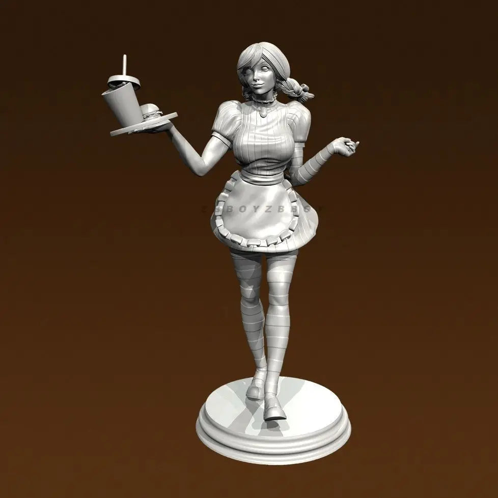50mm Modern Maid Delivery Girl, Resin Model Figure Kit, Historical Theme, Unassembled and Unpainted