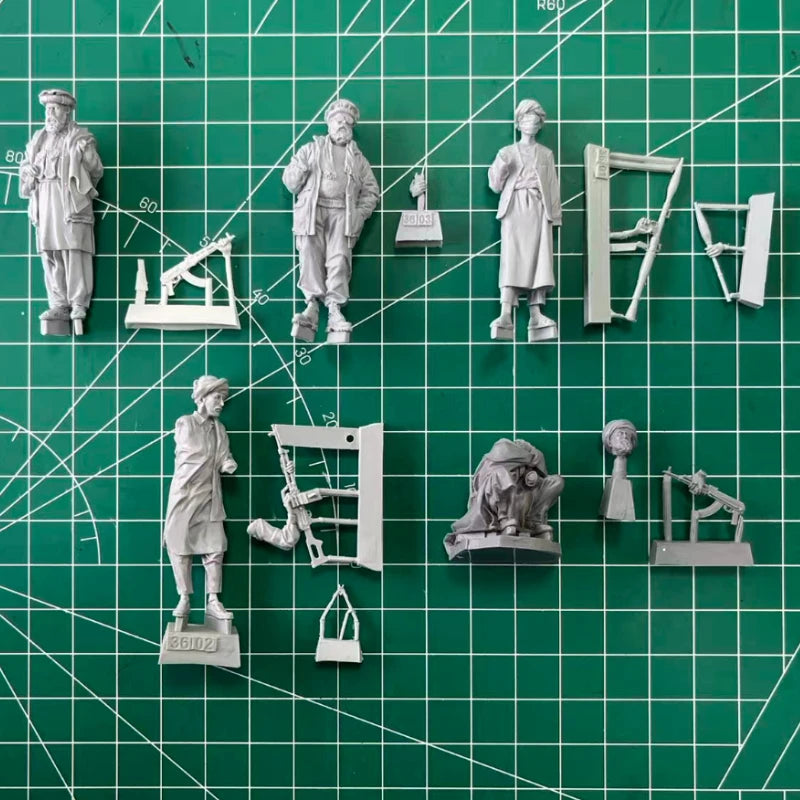 1/35 Modern Afghan Militia Soldiers, 5 Figures, Resin Model Figure Kit, Unassembled and Unpainted