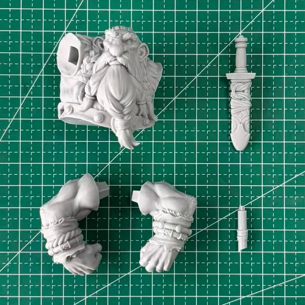 60mm Dwarf Scavenger Warrior, Resin Model Bust Kit, Fantasy Theme, Unassembled and Unpainted