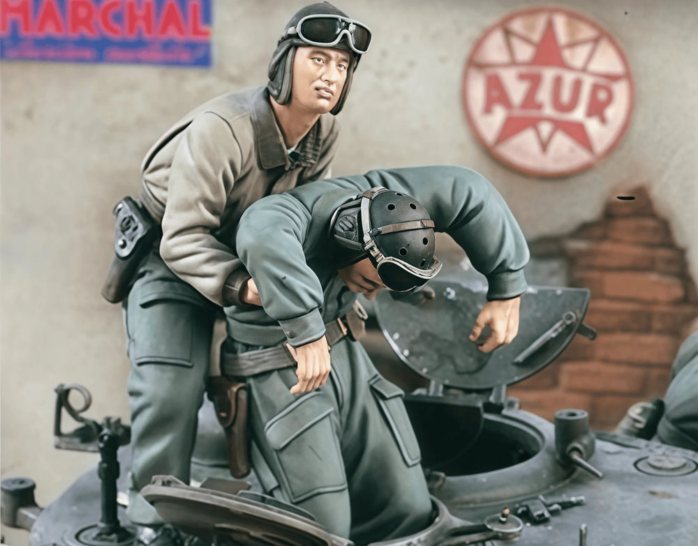 1/35 WWII Infantry Squad in Combat Positions, 5 Figures, Resin Model Figure Kit, Unassembled and Unpainted
