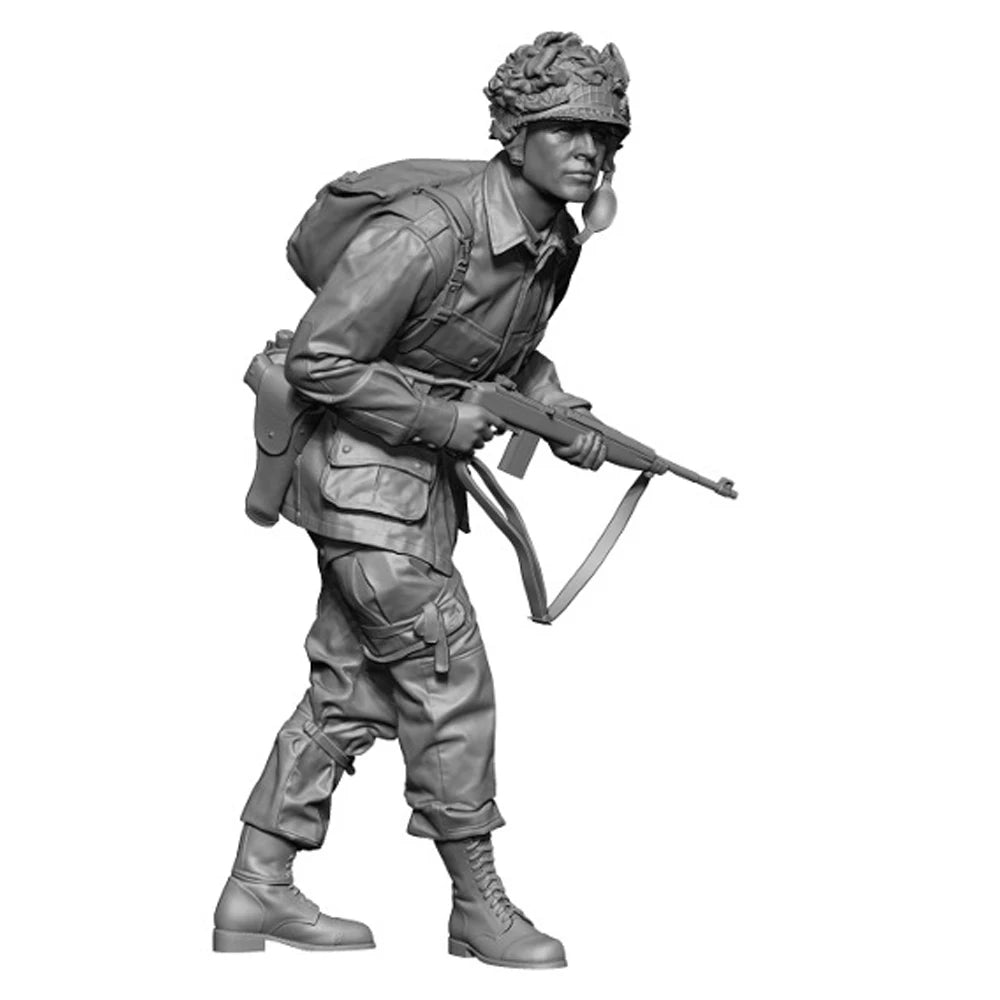 1/35 WWII American Combat Soldier with Rifle, Resin Model Figure Kit, Unassembled and Unpainted