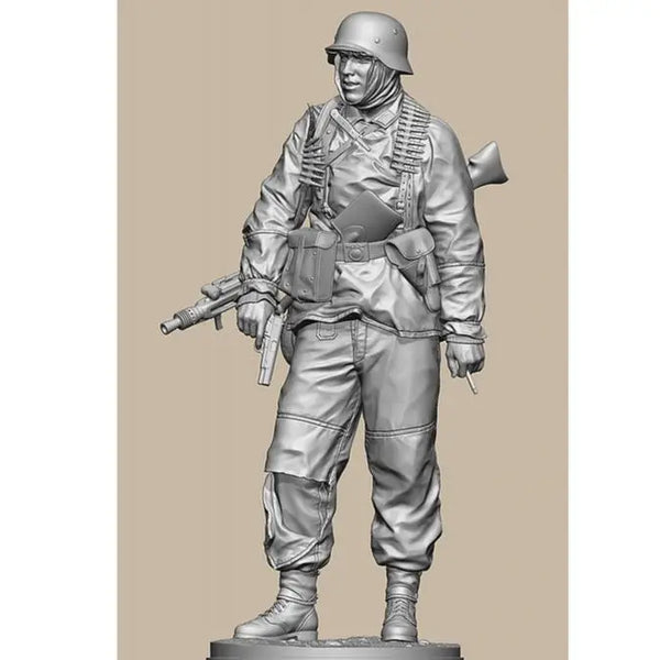 1/35 WWII German Infantryman Marching with Full Pack, Resin Model Figure Kit, Unassembled and Unpainted