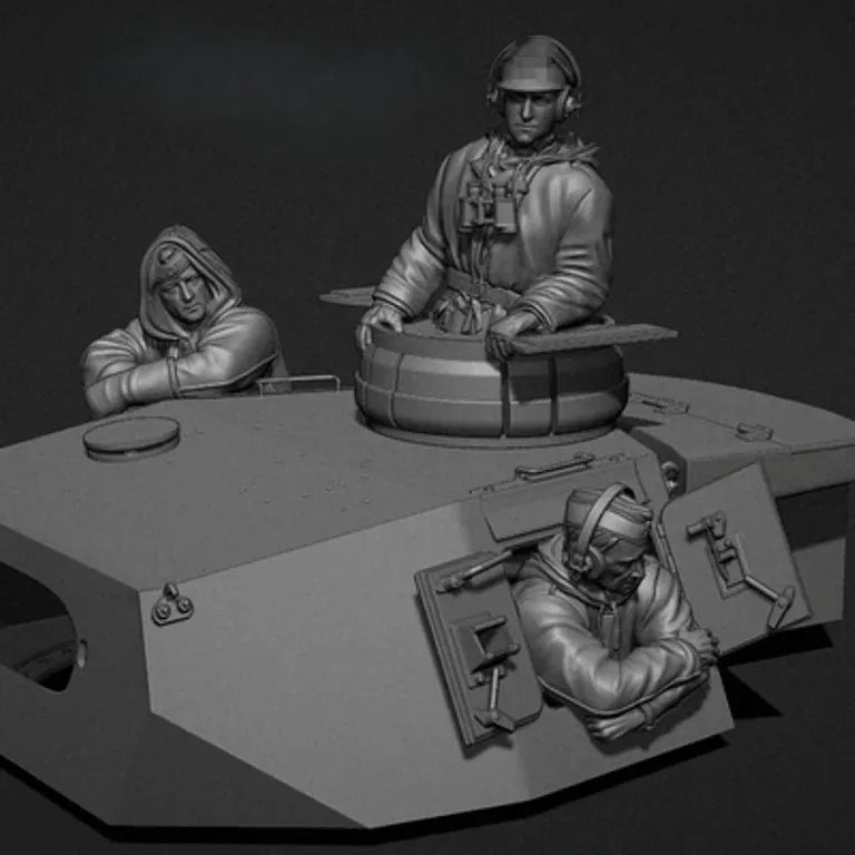 1/35 WWII Soldiers with Sandbag Position, 3 Figures, Resin Model Figure Kit, Unassembled and Unpainted