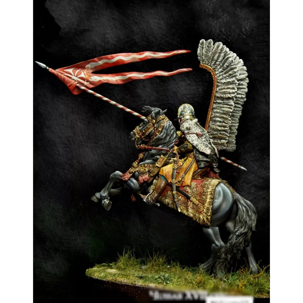 1/24 Napoleonic Polish Winged Cavalry, Resin Model Figure Kit, Unassembled and Unpainted