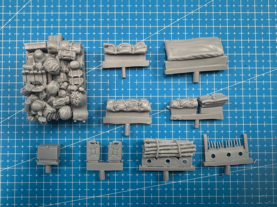 WWII German Sd.Kfz. 10 Halftrack with Crew and Cargo 1/35 Resin Vehicle Kit - resin model view 3