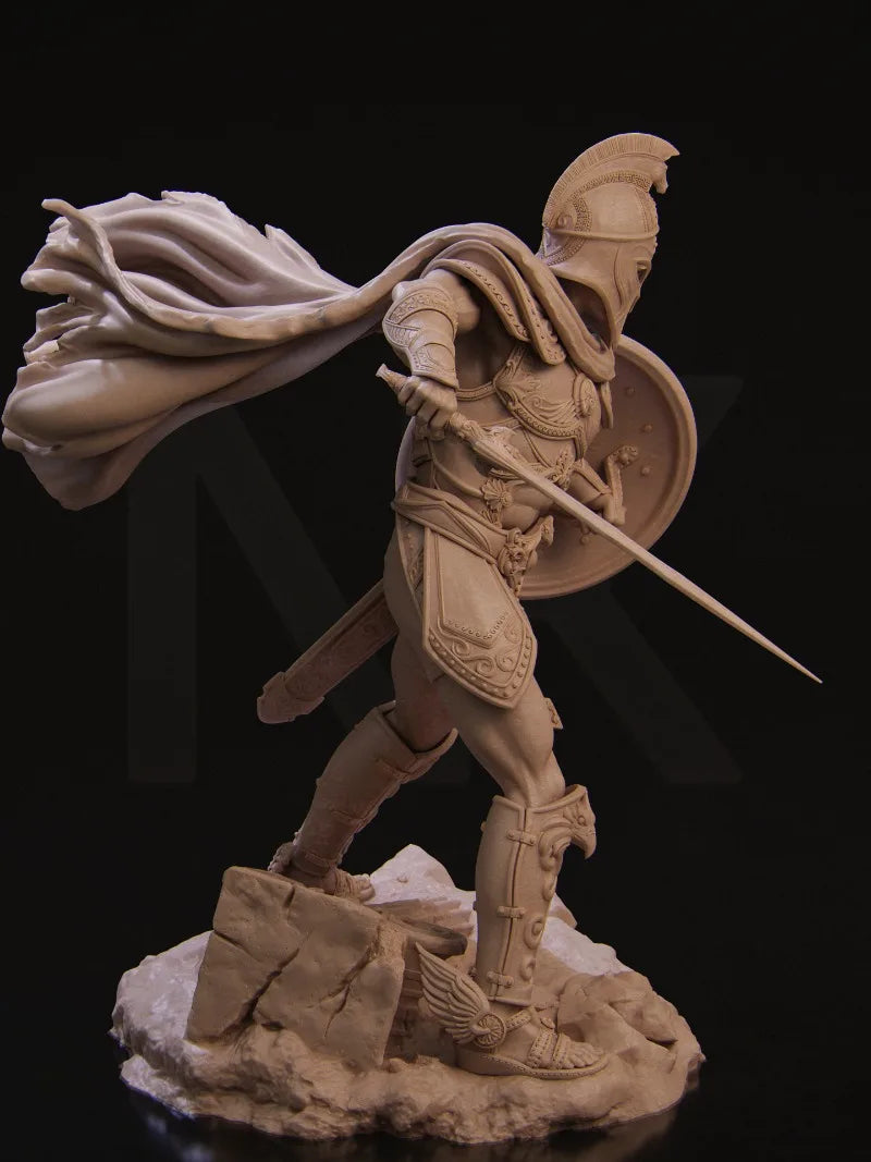 1/24 Warrior with Medusa Shield, Resin Model Figure Kit, Fantasy Theme, Unassembled and Unpainted