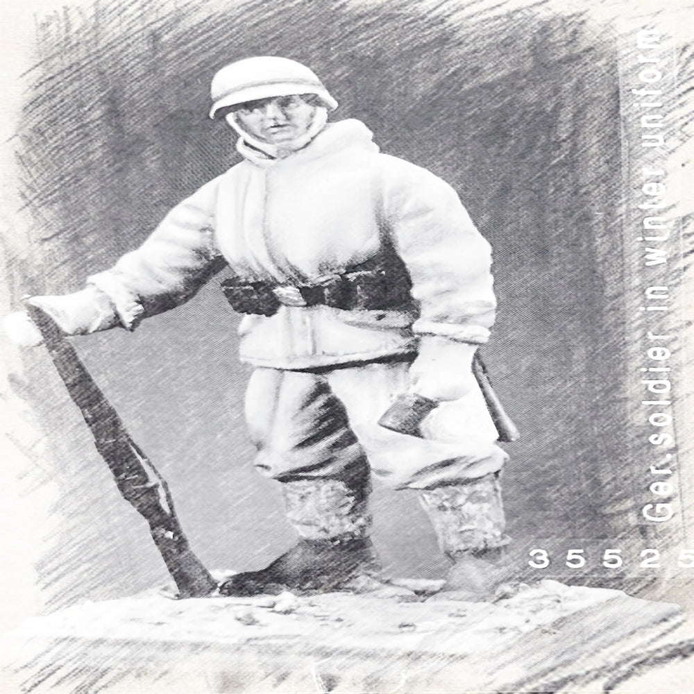 1/35 WWI German Soldier in Winter Coat, Resin Model Figure Kit, Unassembled and Unpainted