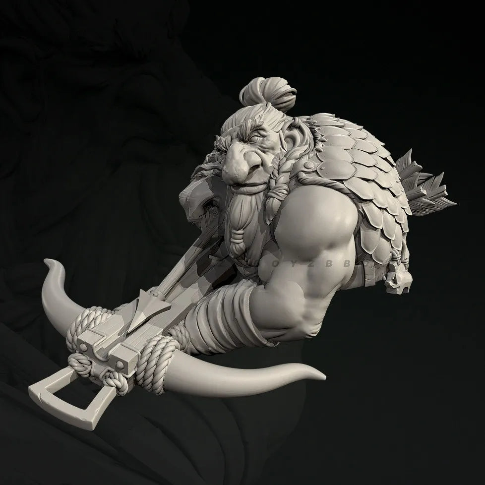 75mm Dwarf Warrior, Resin Model Bust Kit, Fantasy Theme, Unassembled and Unpainted