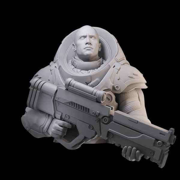 1/10 Space Trooper, Resin Model Bust Kit, Sci-Fi Theme, Unassembled and Unpainted