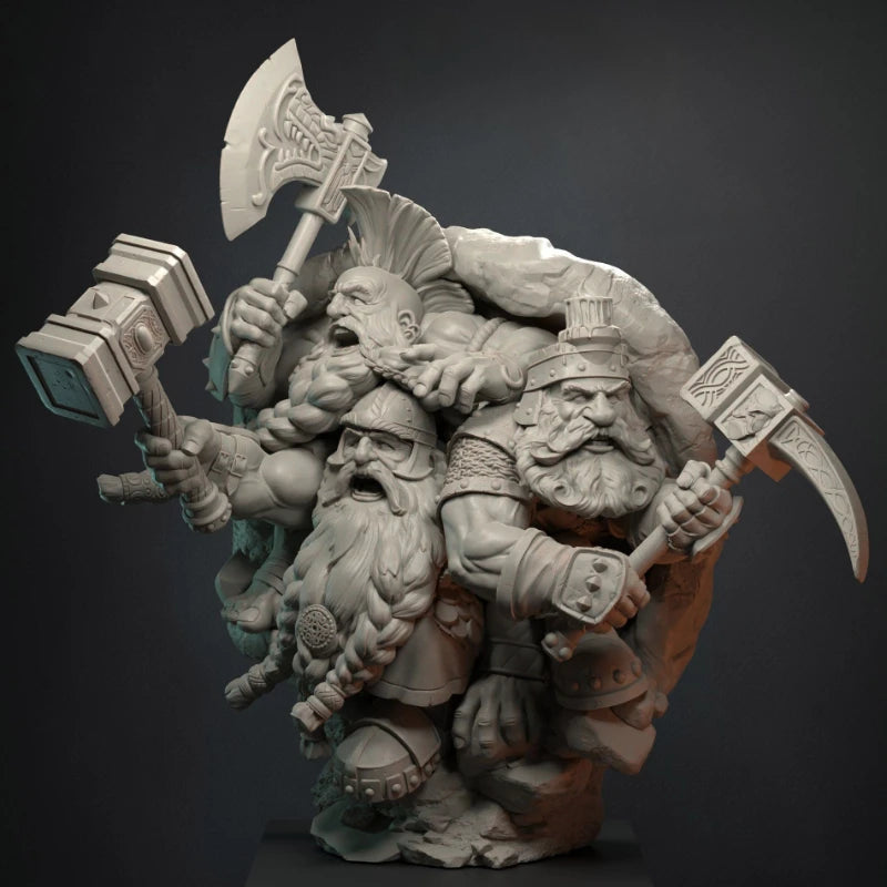 1/24 Medieval Fantasy Dwarf Warrior, Resin Model Figure Kit, Unassembled and Unpainted