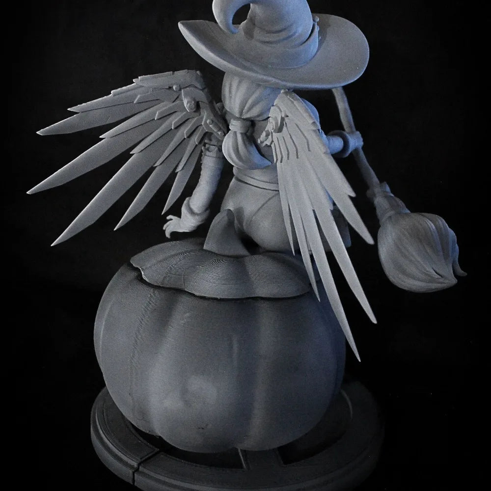 70mm Pumpkin Witch Sorceress, Resin Model Figure Kit, Fantasy Theme, Unassembled and Unpainted