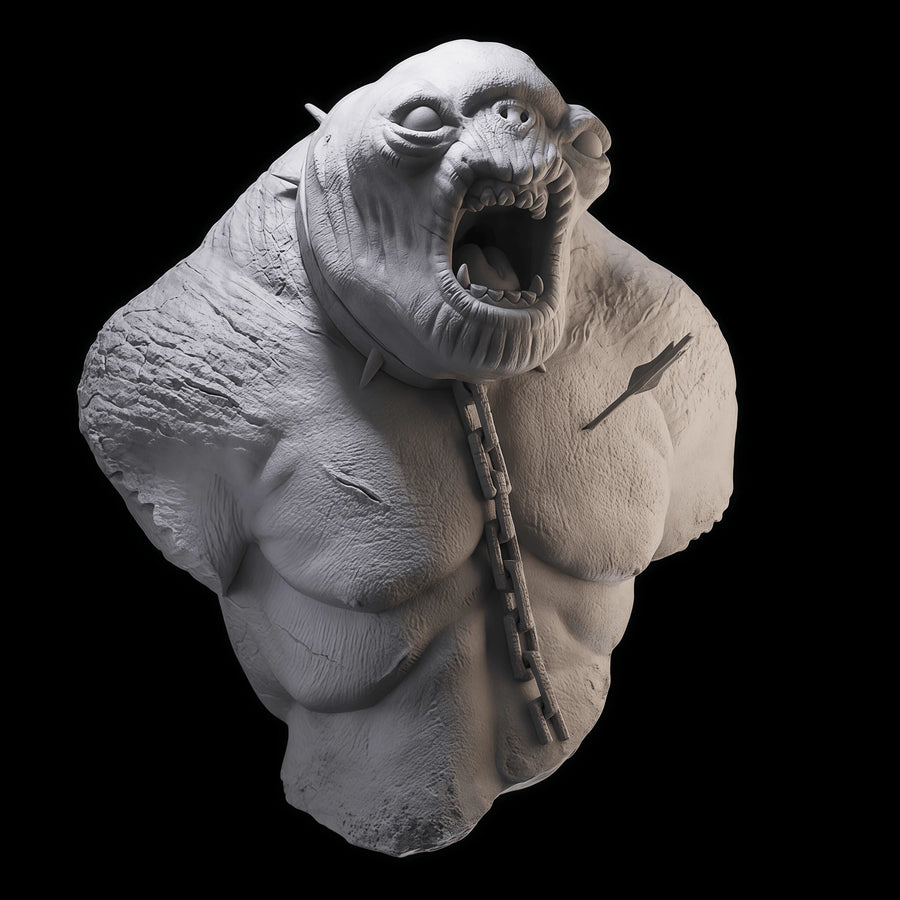 Fantasy Evil Orc Warrior Half-Body Bust Tusked 1/10 Resin Kit - unpainted resin model kit