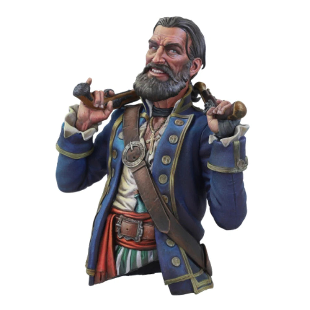 1/10 Napoleonic Bearded Commander with Baton, Resin Model Bust Kit, Unassembled and Unpainted