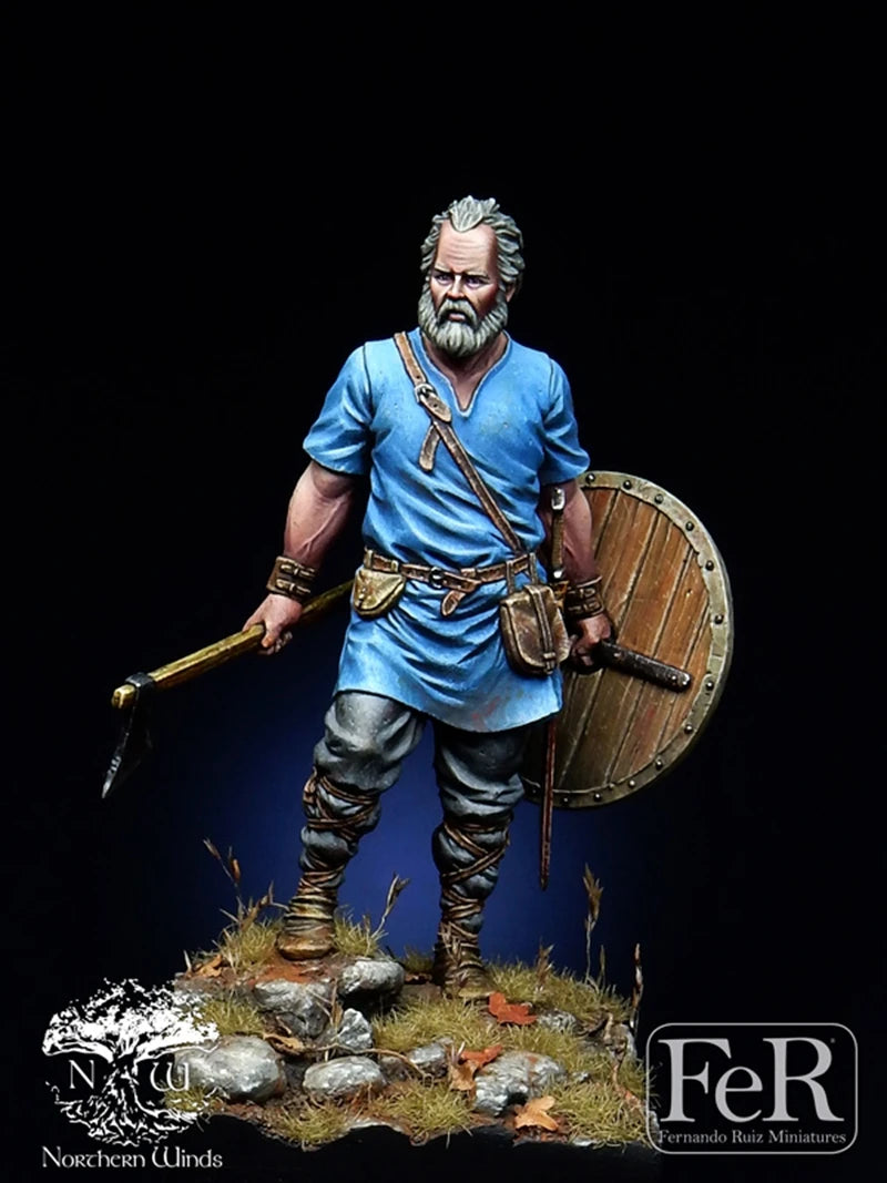 54mm Medieval Irish Viking Warrior, Resin Model Figure Kit, Unassembled and Unpainted
