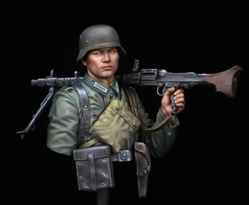 1/10 WWII German MG34 Gunner, Resin Model Figure Kit, Unassembled and Unpainted